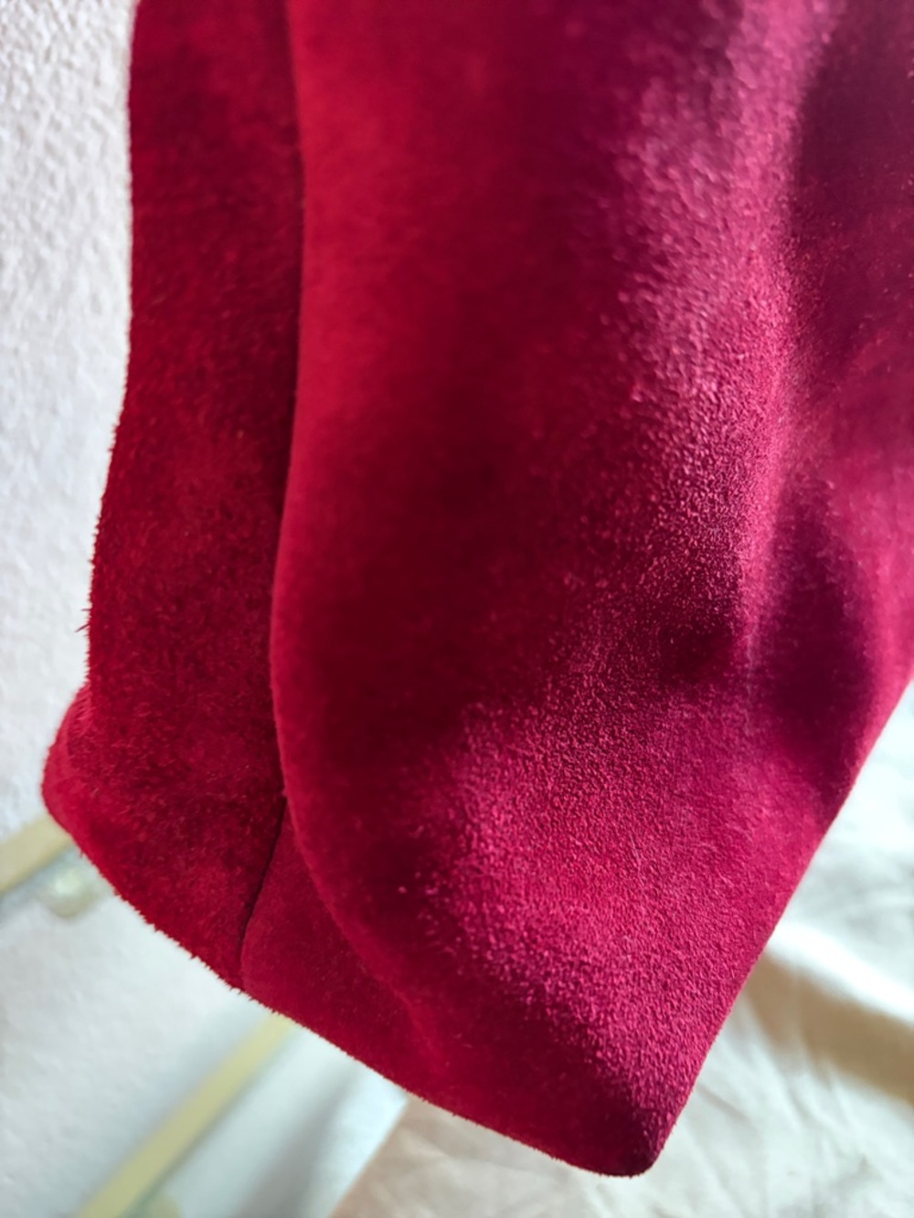Vintage Burberry Red Suede Shopper Tote with Leather Trim - Picture 11 of 13